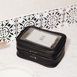 BEIS The In Flight Cosmetic Bag Black Travel Dual Sided Bag